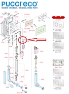 Pistoncino con guarnizioni ricambio originale cassetta Pucci